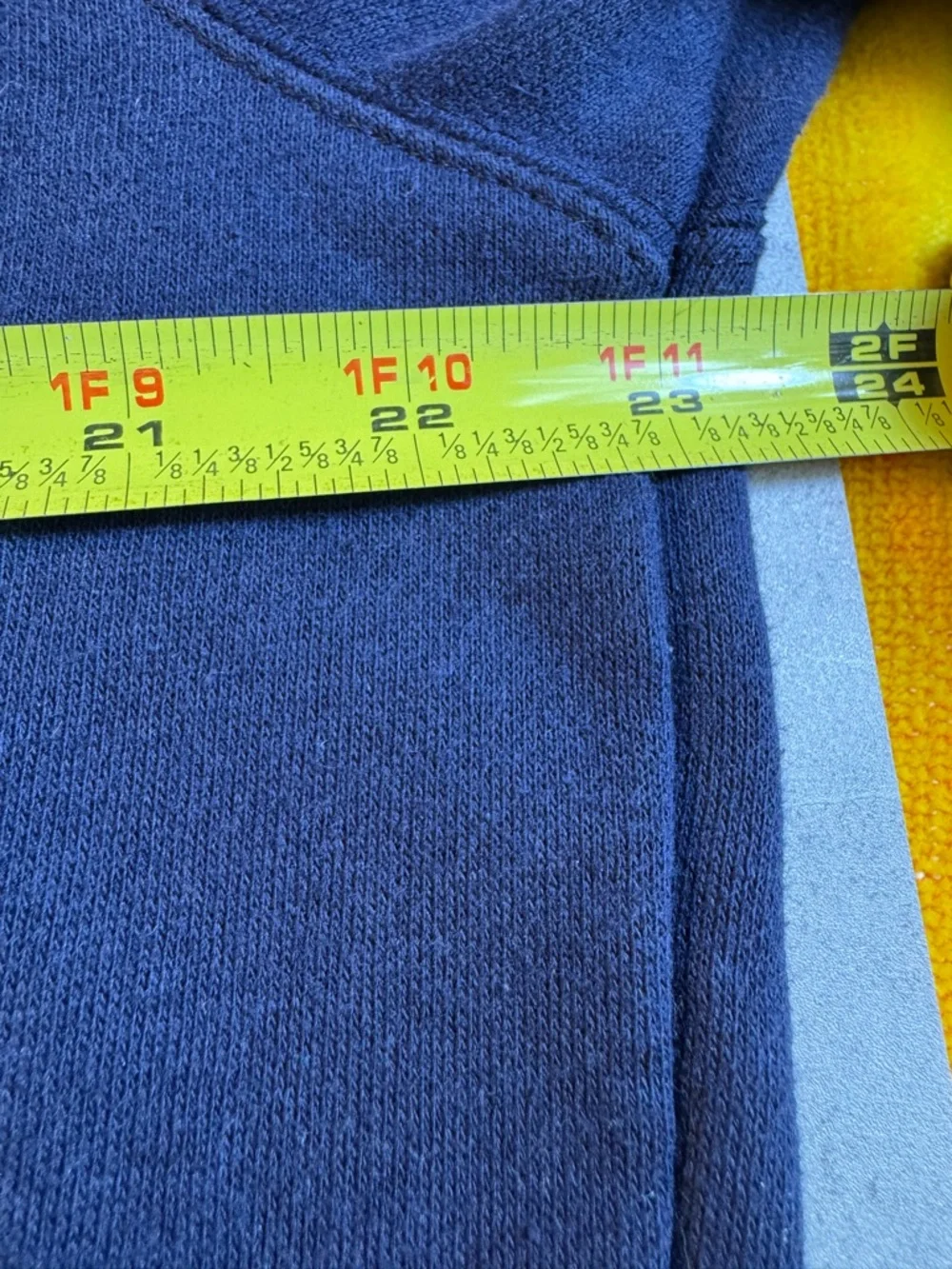 Stadium Athletics Navy Hoodie with Yellow 'M' Logo - Picture 4 of 5